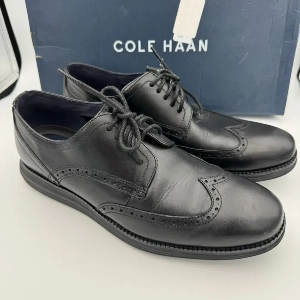 Cole Haan OriginalGrand Wingtip Oxford Black Leather Shoes Men 11M